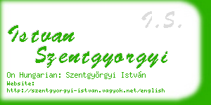 istvan szentgyorgyi business card